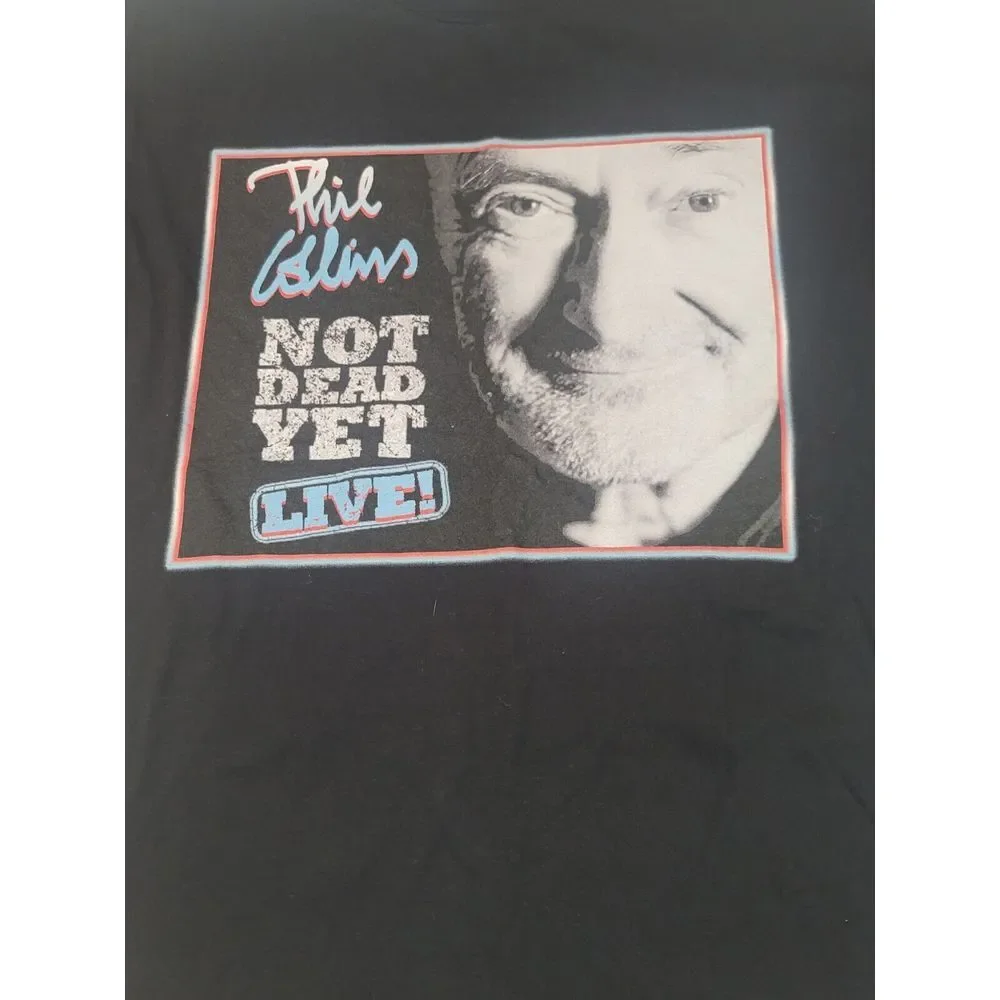 Phill Collins T-Shirt Mens XL. Not Dead Yet Tour Tee. Vintage Black Short Sleeve